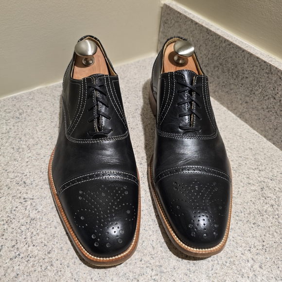 Johnston & Murphy 24-1295 Black Leather Oxfords main image 4